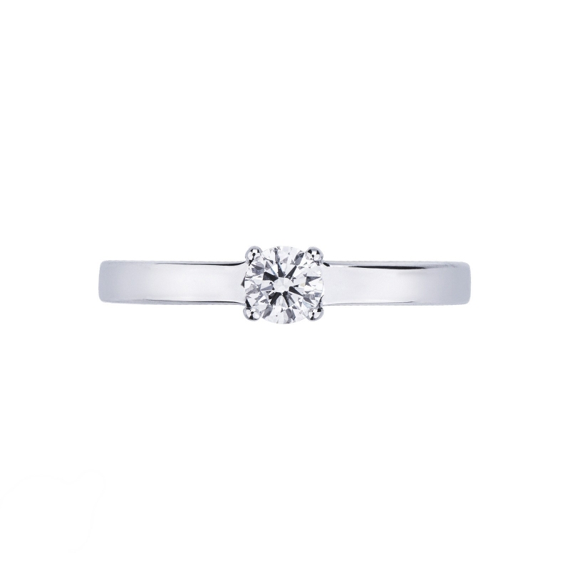 Bague solitaire diamant 0,30 ct or blanc 750