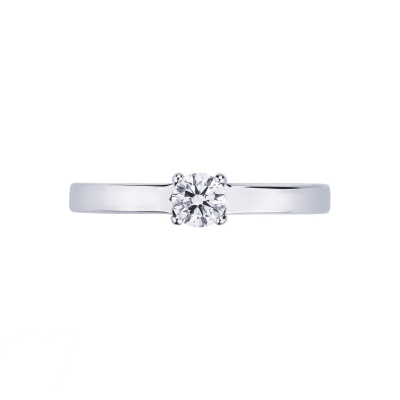 Bague solitaire diamant 0,30 ct or blanc 750