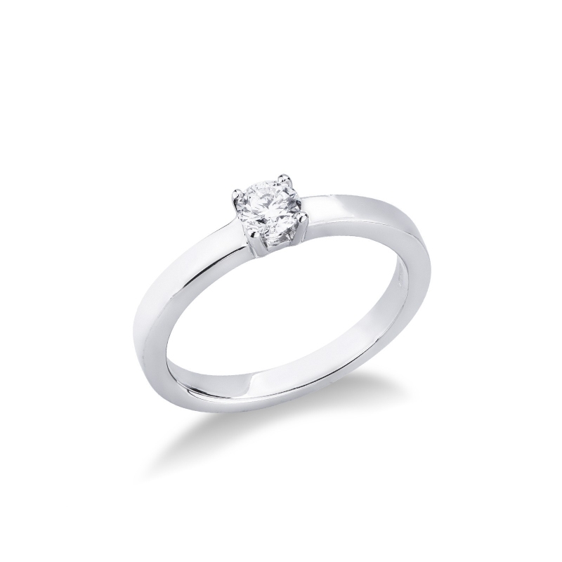 Bague solitaire diamant 0,30 ct or blanc 750