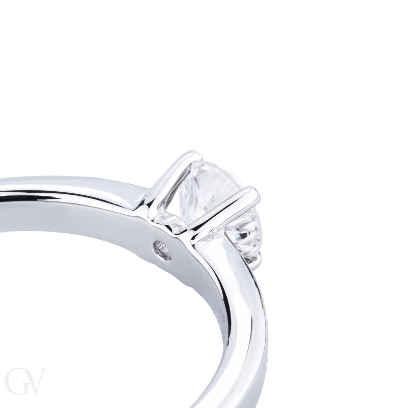 Bague solitaire diamant 0,40 ct or blanc 18k