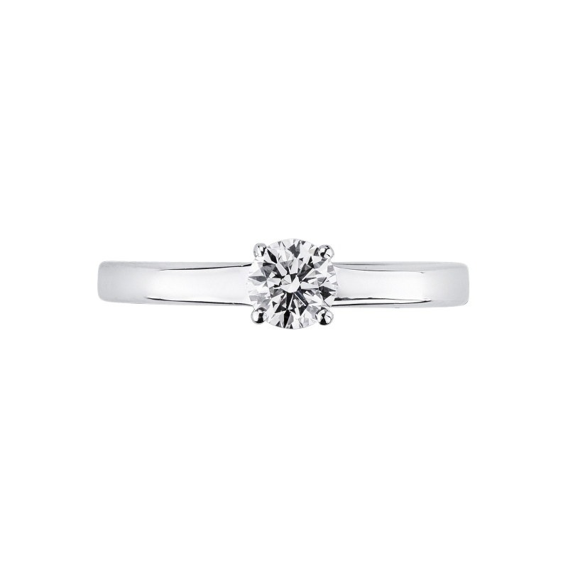 Bague solitaire diamant 0,40 ct or blanc 18k
