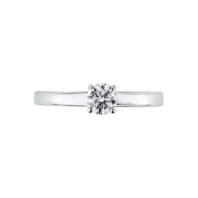 Bague solitaire diamant 0,40 ct or blanc 18k