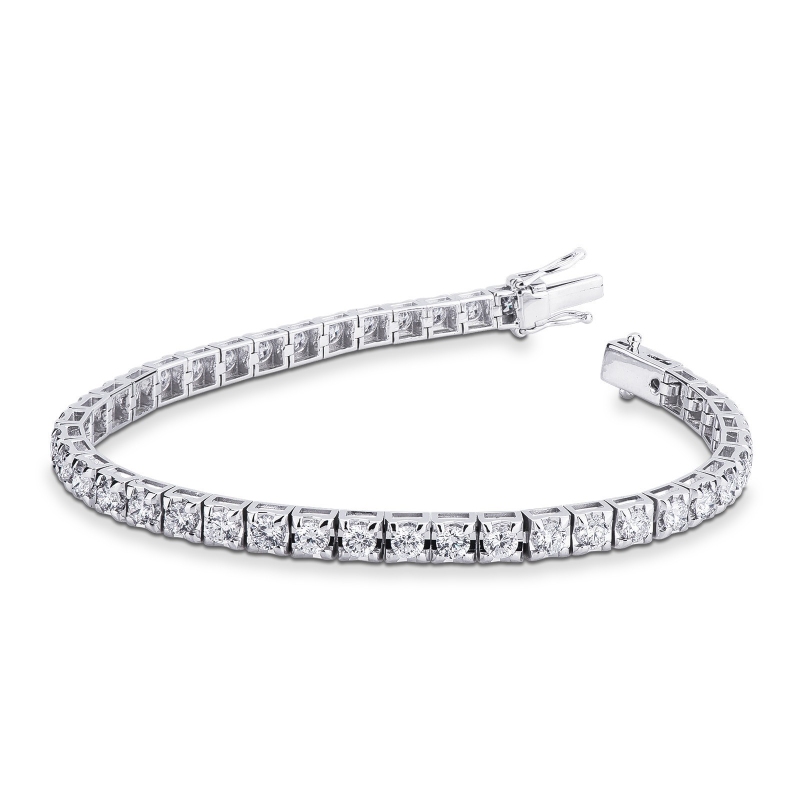 Bracelet diamants rivière tennis or blanc 18k 