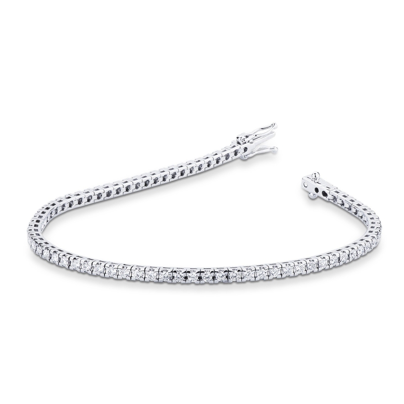 Bracelet rivière de diamants et or blanc 18k