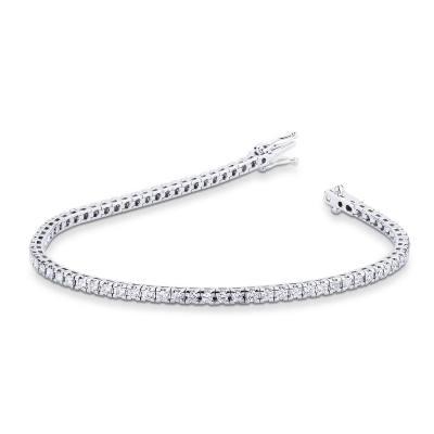 Bracelet rivière de diamants et or blanc 18k