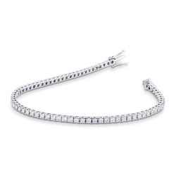 Bracelet tennis femme homme diamants or blanc 18k