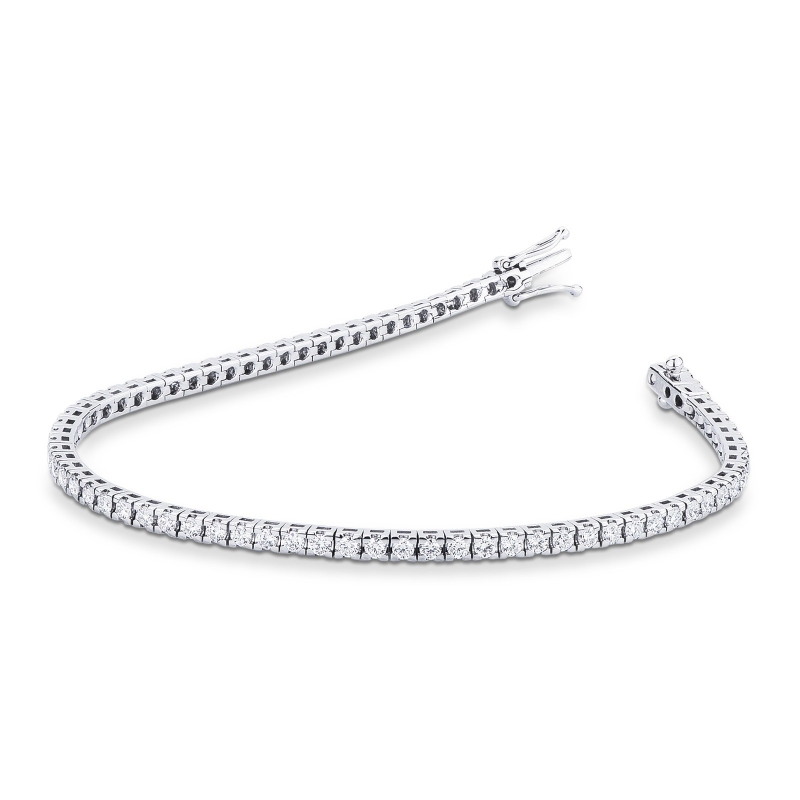 Bracelet tennis femme homme diamants or blanc 18k