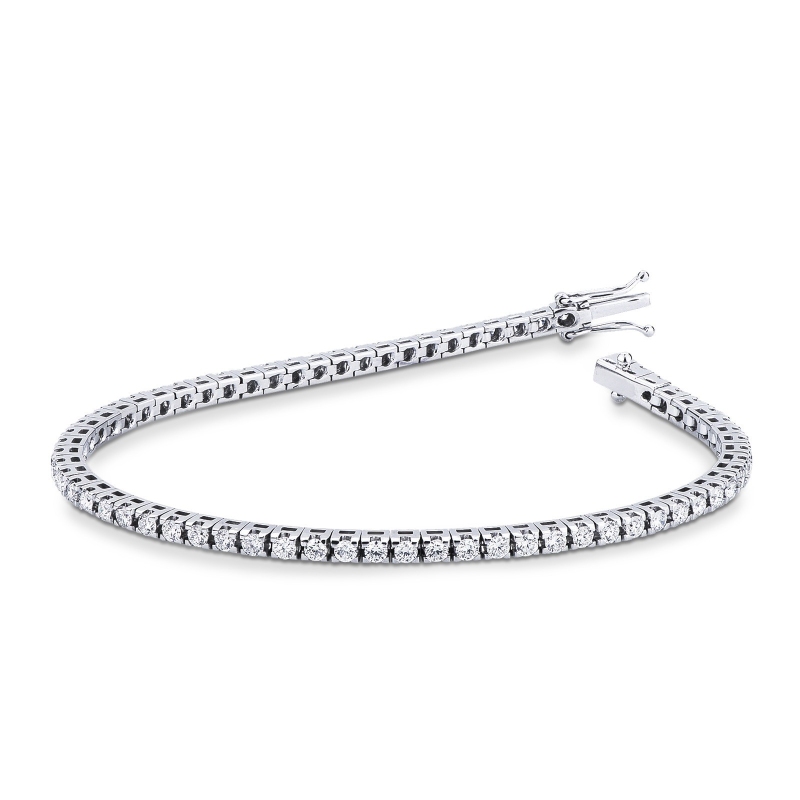 Bracelet tennis homme et femme en or blanc 18k