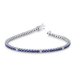 Bracelet en Or Blanc 750 Saphirs & Diamants