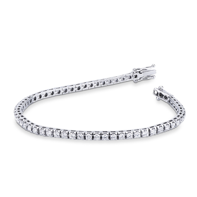 Bracelet diamants style tennis en or blanc 18k 