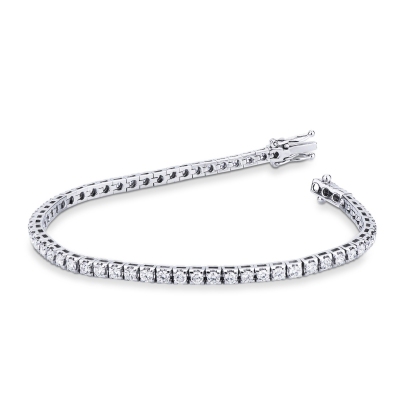 Bracelet diamants style tennis en or blanc 18k 