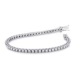 Bracelet tennis homme femme or blanc 750 et diamants