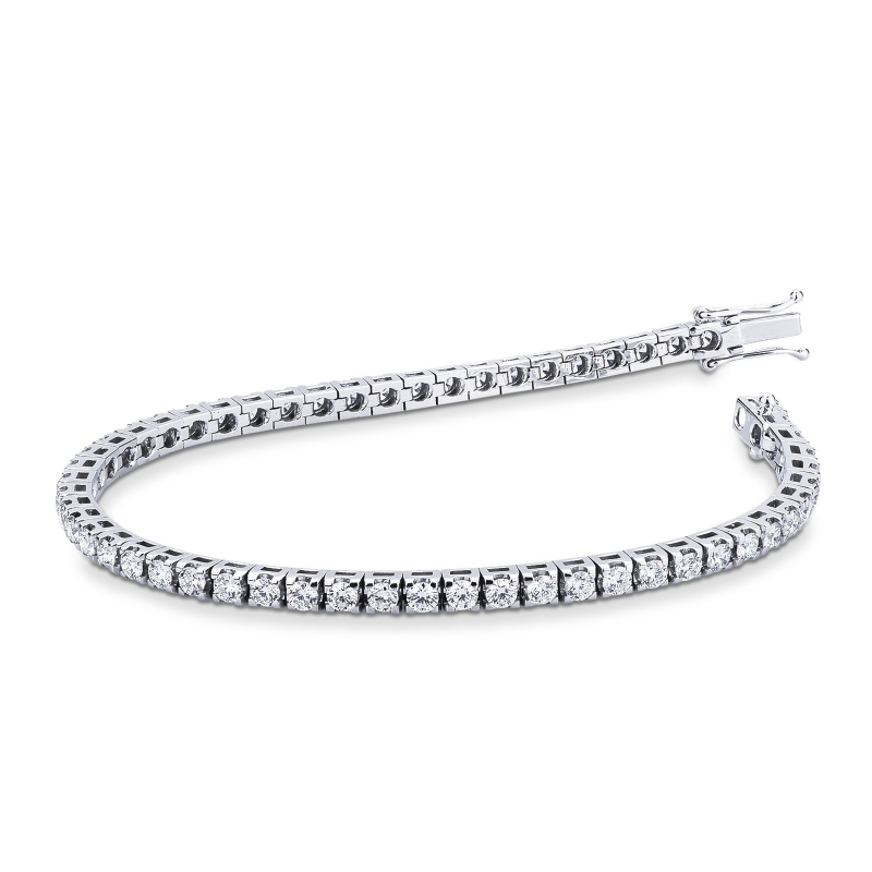 Bracelet tennis homme femme or blanc 750 et diamants