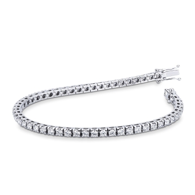 Bracelet tennis homme femme or blanc 750 et diamants