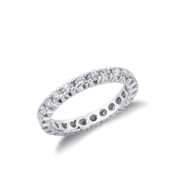 Jonc d'étérnité avec diamants et or blanc 18k