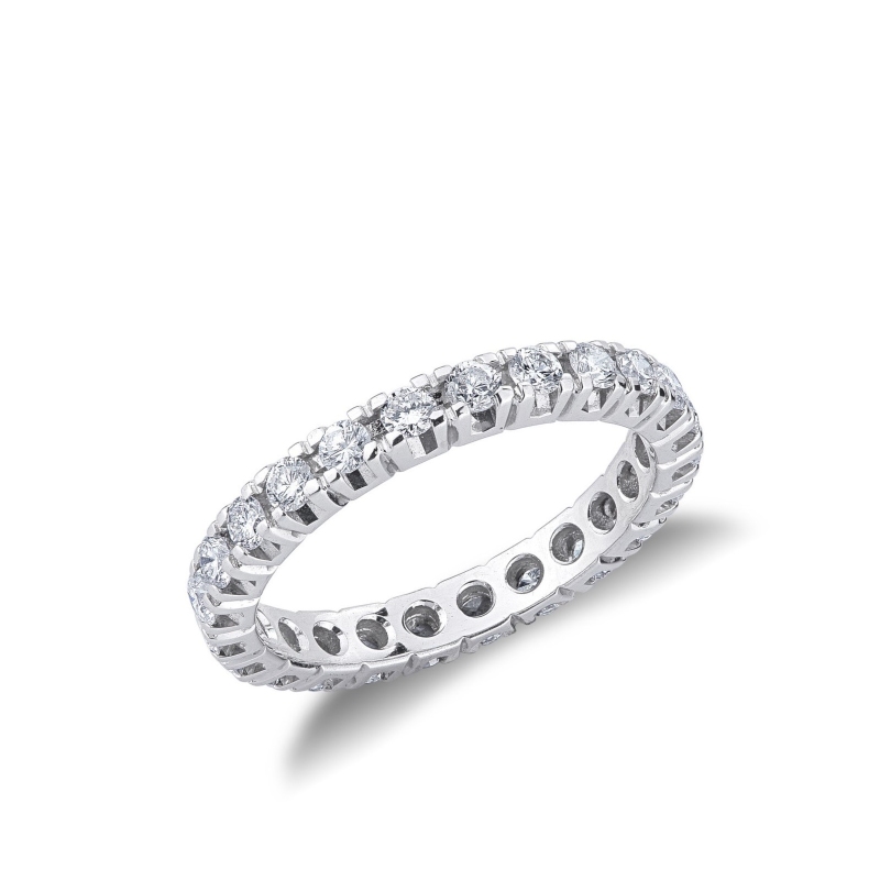 Jonc d'étérnité avec diamants et or blanc 18k