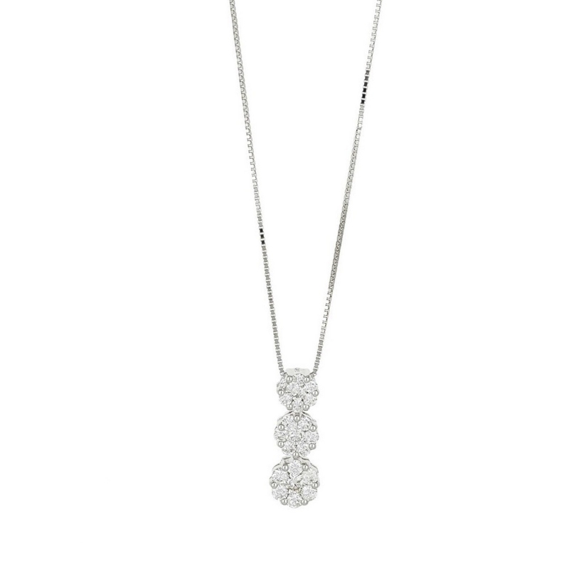 Collier en or blanc 18 carats avec diamants
