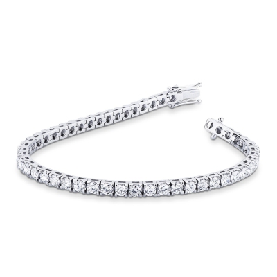 Bracelet tennis diamants or blanc 18k/750