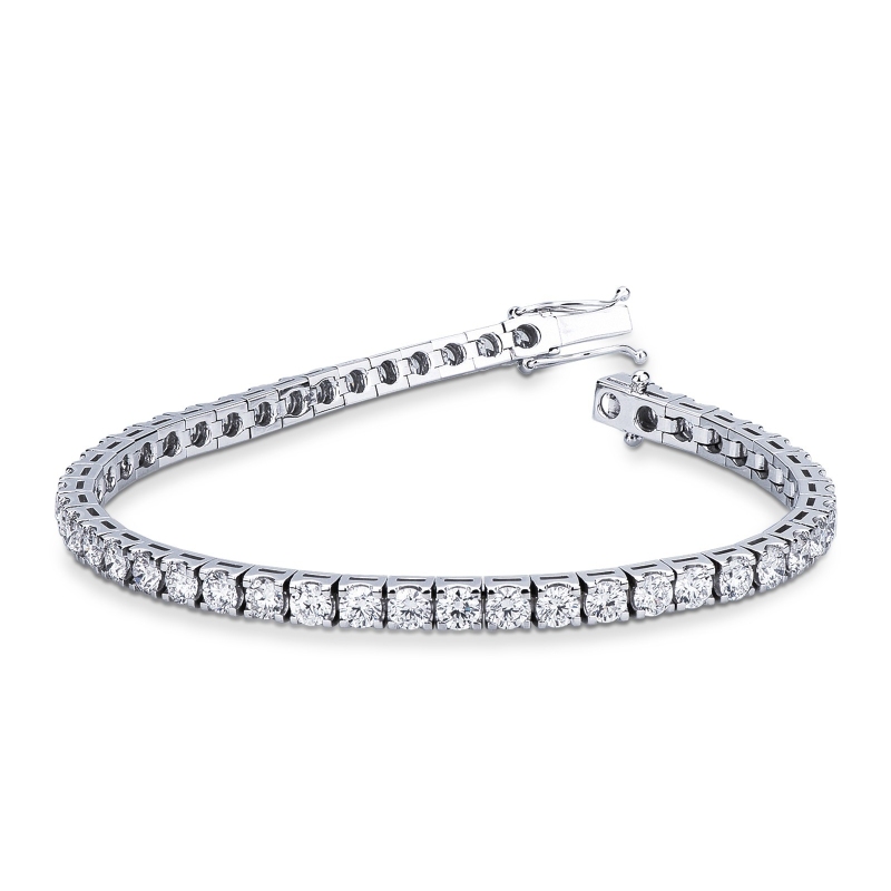 Bracelet tennis unisexe en or blanc 18K avec diamants 