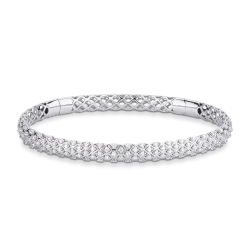 Bracelet rigide design en or blanc 18 carats avec diamants