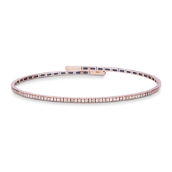 Bracelet semi rigide en or rose 18k avec diamants