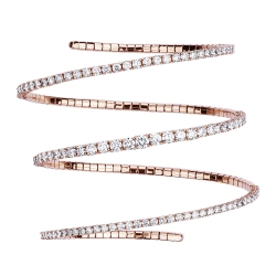Bracelet Flexible en Diamants en Or Rose 18k Diamants Naturels