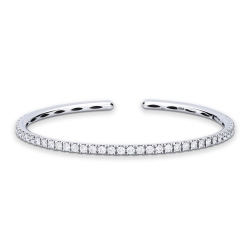 Bracelet rigide en or blanc 18 carats avec diamants