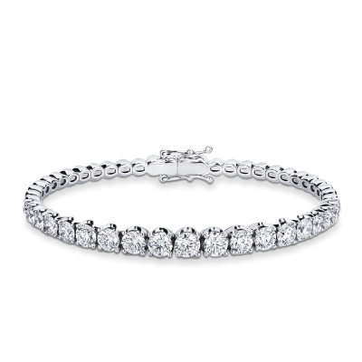 Bracelet semi-rigide femme en or blanc 18 carats avec diamants 