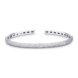 Bracelet rigide en Or Blanc 18k avec pavé de Diamants