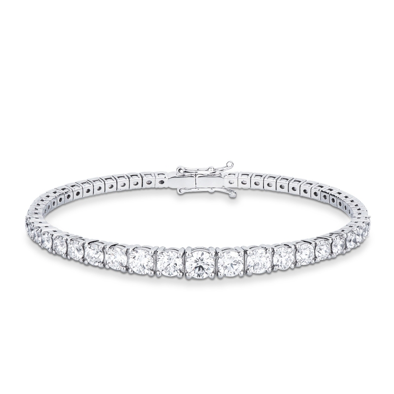 Bracelet rivière semirigide en or blanc 18 carats avec diamants