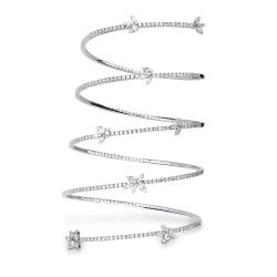 Bracelet à ressort en or blanc 18 carats avec diamants