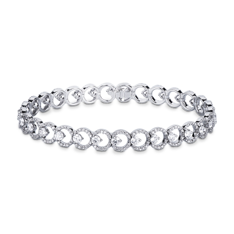 Bracelet femme design en or blanc 18k avec diamants 