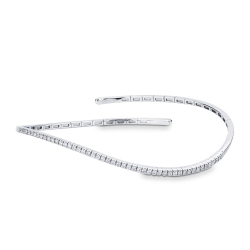 Bracelet ondulé en or blanc 18k avec diamants