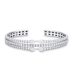 Bracelet rigide en or blanc 18k avec diamants