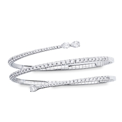 Bracelet semi-rigide en or blanc 18k avec diamant