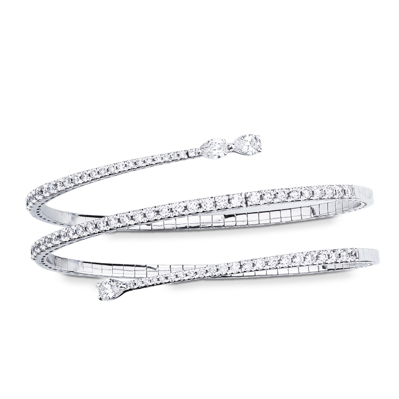 Bracelet semi-rigide en or blanc 18k avec diamant