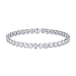  Bracelet Tennis en Or Blanc 18k serti de diamants ronds