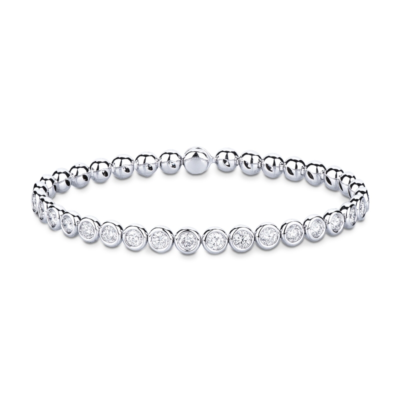  Bracelet Tennis en Or Blanc 18k serti de diamants ronds