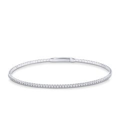 Bracelet rigide tennis en or blanc 18 carats avec diamants