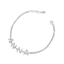 Bracelet personnalisé prénom ANNA en or blanc 750 et diamants 