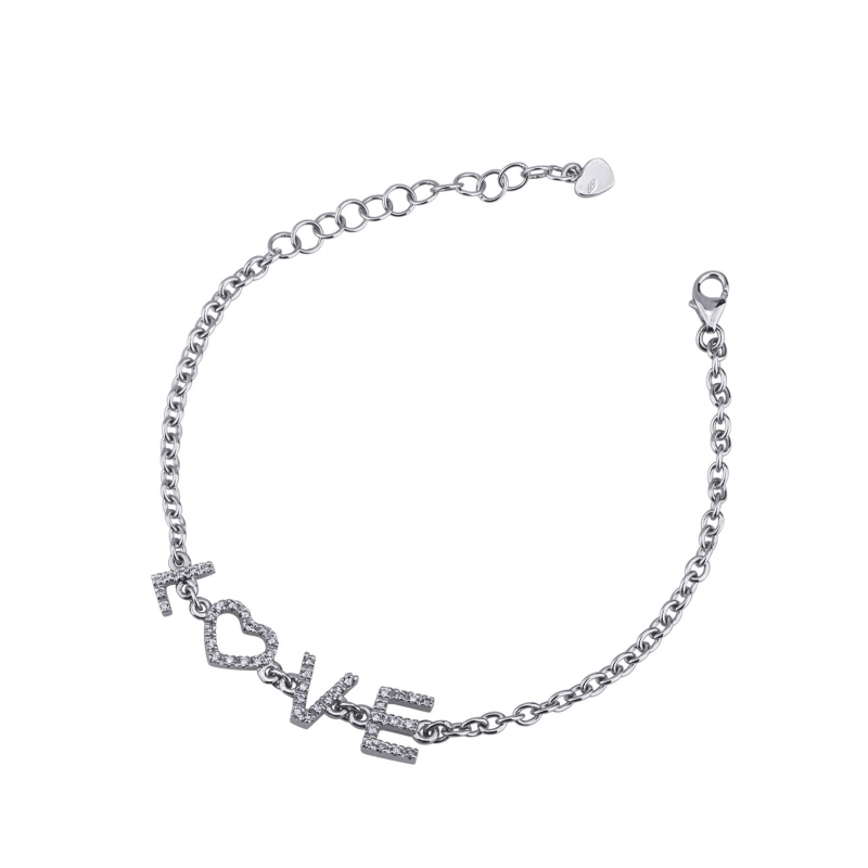 Bracelet personnalisé  LOVE  en or 18 carats et diamants 