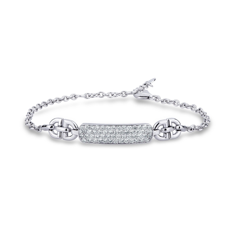 Bracelet homme en or blanc 18 carats avec des diamants