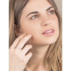 Bague trilogy fleurs illusion en or blanc 18k avec diamants 2