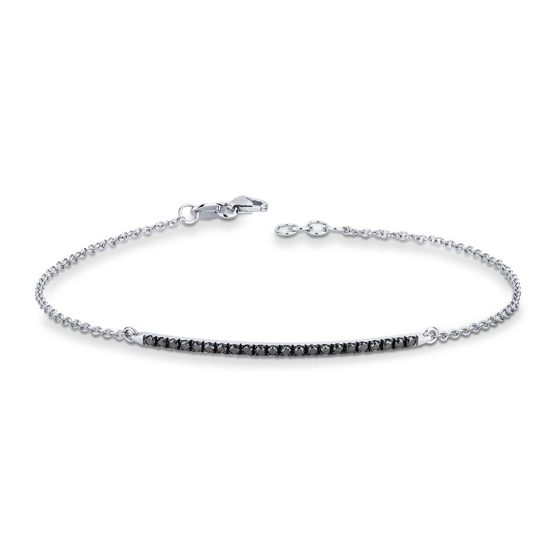 Bracelet pour homme en diamants noirs en or blanc 18k 