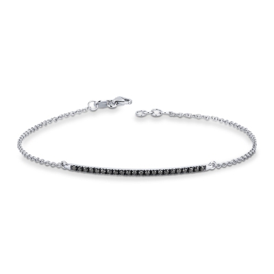 Bracelet pour homme en diamants noirs en or blanc 18k 