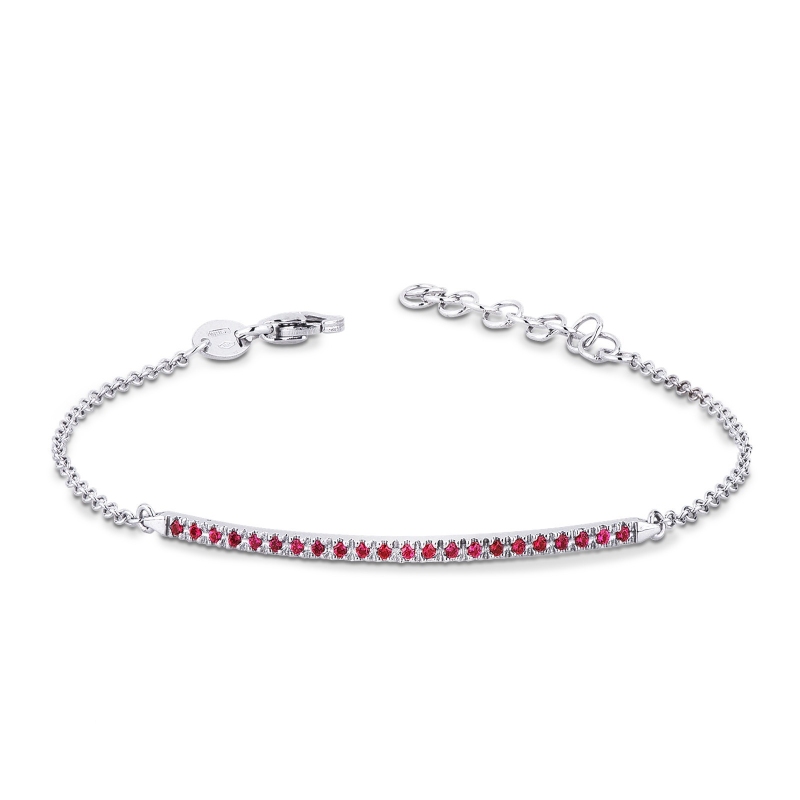 Bracelet femme rubis en or blanc 18 carats