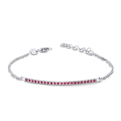 Bracelet femme rubis en or blanc 18 carats