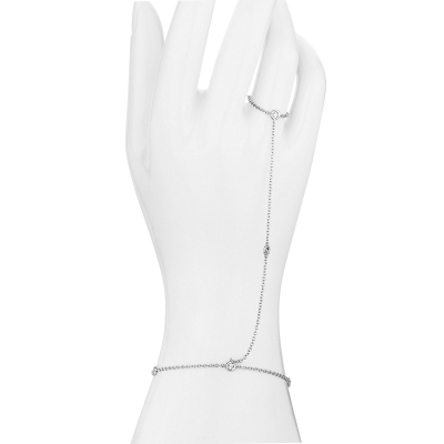 Bague-bracelet en or blanc 18k avec diamants ct. 0,05