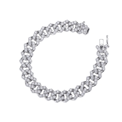 Bracelet Groumette en or blanc 18k avec diamants