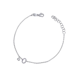 Bracelet avec la lettre O en or blanc et diamants